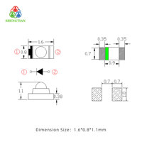 Kit de Lente Domo Shengtian 0603, Emisor y Receptor IR, Fototransistor, Transmisor Infrarrojo de 940nm, Detector, Módulo de Visión de 60-75°