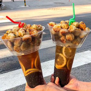 40 set Mangkuk Camilan 2 in 1 700ml dan Gelas Plastik 700ml untuk Makan & Minum Bersama, Cocok untuk Roti Bentuk Jempol - Product Image 6