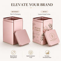 Boîte en métal rectangulaire écologique, résistante à l'humidité, 100% recyclable, emballage en métal, vente en gros, boîte en métal personnalisée pour le stockage des aliments