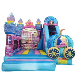 Castillo de salto inflable de tamaño personalizado de alta calidad Princess Pumpkin Coach | Casa de rebote y equipo de parque de trampolín con soplador - Product Image 1