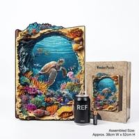 3D-головоломка из дерева: Морская черепаха, коралловый риф, медуза, морская звезда. Подводный мир. Лазерная резка, 5 мм, матовая отделка. Подарочная коробка. Игрушка для самостоятельной сборки.