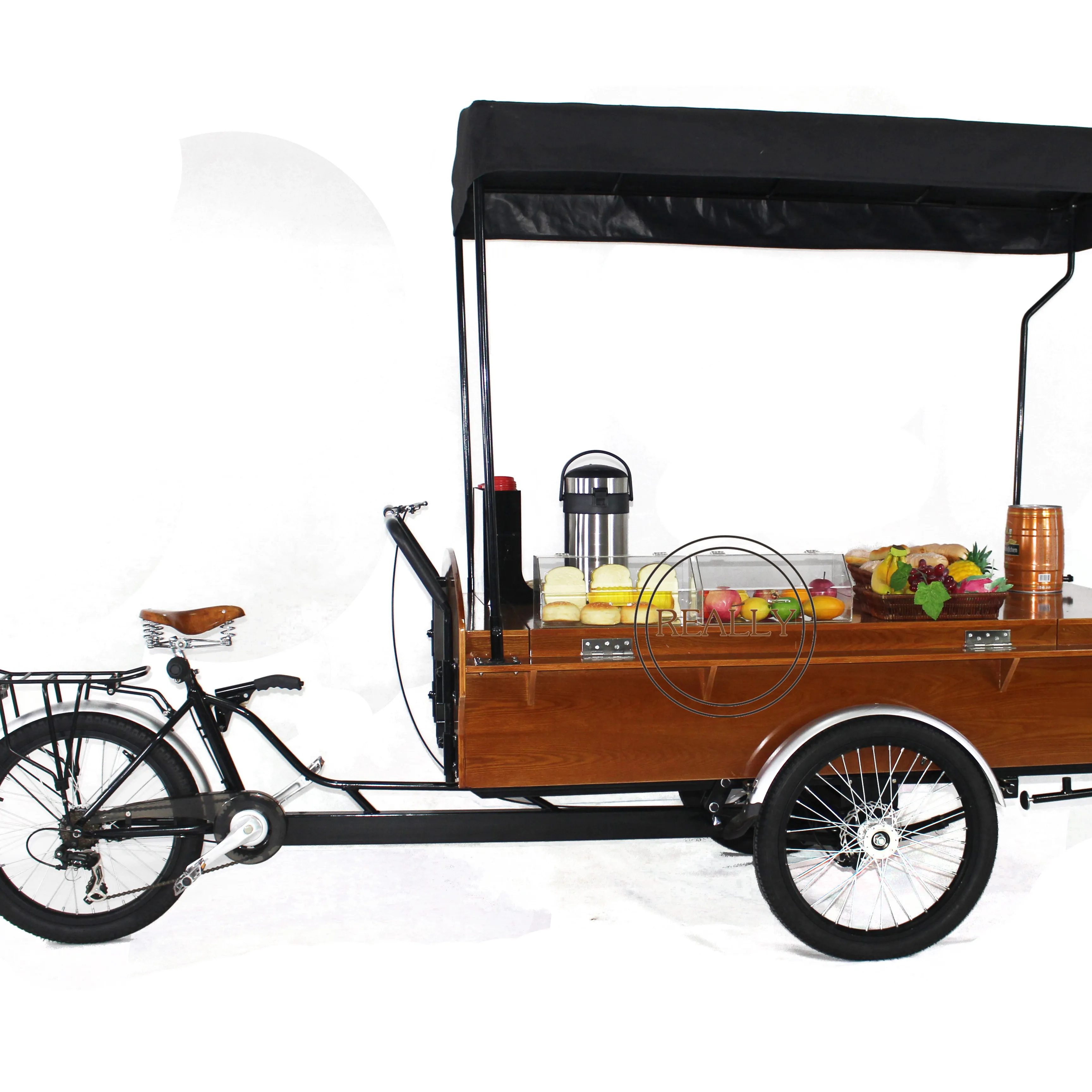 2024 elektrikli kahve bisikleti fabrika fiyat açık gıda satış arabası Retro moda mobil sokak