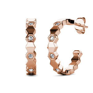 Eleganti <span class=keywords><strong>orecchini</strong></span> placcati in oro rosa impreziositi da <span class=keywords><strong>orecchini</strong></span> a bottone con cristalli di diamanti con cristalli <span class=keywords><strong>Swarovski</strong></span> da regalo - Product Image 3