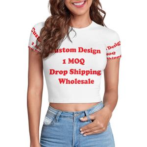 Mode hawaïenne Sexy serré nombril-nu T-Shirt court personnalisation Maile Lei PrintsPrint à la demande hauts décontractés pour femmes - Product Image 6