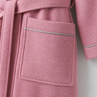 Peignoir à col châle en tissu gaufré 100% coton, luxe hôtelier, avec logo monogramme, vente en gros usine