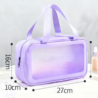 Neuheiten Lila Transparente PVC-Kosmetiktasche Reise-Make-up-Organizer Beutel Tragbare Reise-Toilettentasche Durchsichtige Make-up-Tasche