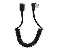 Câble enroulé USB 2.0 mâle à femelle à 90 degrés