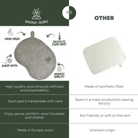 Coussin de siège de sauna en laine isolant de qualité supérieure pour la pratique du sauna