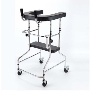 Foldable Rollator Walker with <strong>Seat</strong> for Seniors, 4-Wheeled <strong>Walking</strong> <strong>Frame</strong> with Wheels, Rehabilitation Walker for Stroke Patients - Product Image 3