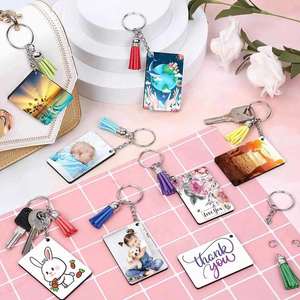 Circle Rectangle Acrylic <b>Blank</b> Sublimation Keychain <b>Blank</b> Key <b>Ring</b> Sublimation Acrylic Key Chains <b>Blanks</b> Tassels Set DIY Printed - Product Image 6