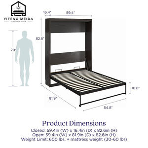 Невидимый переднее и боковое скольжение книжный шкаф складной настенный шкаф для кровати встроенный шкаф из массива дерева ДСП - Product Image 6