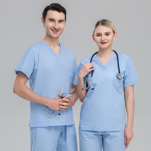 ชุดเครื่องแบบแพทย์ผ้าฝ้ายโพลีเอสเตอร์ดูดซับเหงื่อระบายอากาศได้ดีสำหรับผู้หญิงผู้ชายขายส่ง2025แบรนด์ออกแบบได้ตามต้องการ - Product Image 6
