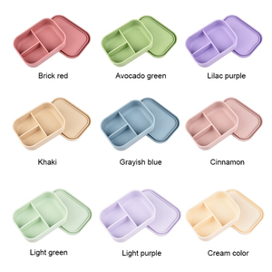 Juego de Loncheras de Silicona con 3 Compartimentos, Herméticas, Fáciles de Limpiar, Apilables, Rectangulares, Libres de BPA, Aptas para Microondas, para Todas las Edades - Product Image 5