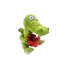 Peluche personnalisée Crocodile en train de câliner un cœur rouge, poupée en peluche, cadeaux pour enfants
