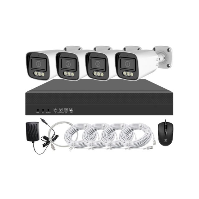 8MP Smart Dual Light Video Security Kit 4 PCS POE Camera 4K NVR Smart Home Camera 4CH NVR Outdoor CCTV Camera System