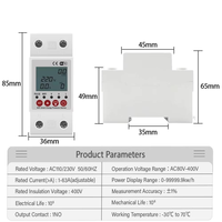 Disjoncteur intelligent mini 220V 2 pôles avec protection contre les fuites à la terre et régulation de courant, montable sur rail DIN