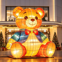 Ours géant lumineux de Noël de 5 mètres pour quartiers commerciaux, étanche, sculpture lumineuse pour projets de Noël et lanternes de festival