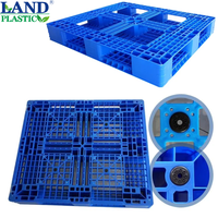 Palette Euro en HDPE légère et robuste à 6 pieds, grille à 4 entrées, simple face, avec surface antidérapante en maille, sans acier, pour transport de marchandises