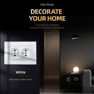 Panel Táctil de PC Ignífugo de Diseño Moderno, Enchufe de Pared Francés Empotrado de Doble Salida con Estándar Europeo, 2 Tomas de Corriente, IP20 - Product Image 3