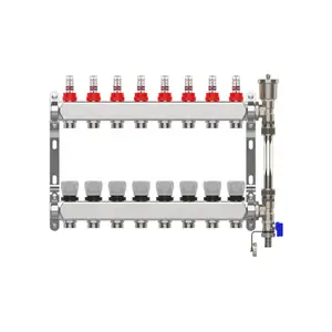 Stainless Steel Floor Heating Manifold Flow Meter Control Geothermal Pipe Manifold