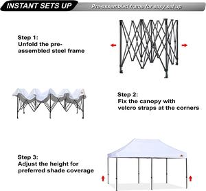 <span class=keywords><strong>M2</strong></span> Tente à Auvent Pop-up Ignifuge 10X20 Étanche Auvent Pliant Patio Ombre Abri Gazebo Tente 6x3 - Product Image 3