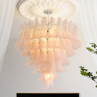 Lustre en verre de style Murano français moderne, luminaire suspendu LED, lampe suspendue de luxe pour salon, salle à manger, villa, hôtel, décoration