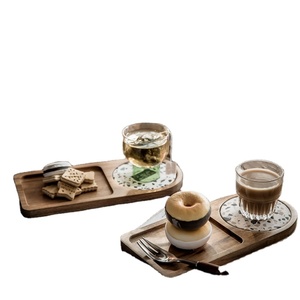 일본식 아카시아 나무 음료 및 디저트 트레이 크리 에이 티브 트레이 및 접시 한 음식 케이크 트레이 - Product Image 1