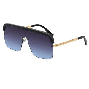 แว่นกันแดดผู้หญิงทรงโอเวอร์ไซส์ UV400 เลนส์ PC ระดับ 2 แฟชั่นสำหรับการเดินทาง กรอบสีดำ - Product Image 2