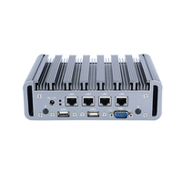 Computadora Industrial Ultracompacta Intel 6/7 CPU SSD 6LAN Pantalla Dual Sin Ventilador PC Robusta en Caja Router de Red para Automatización 8GB