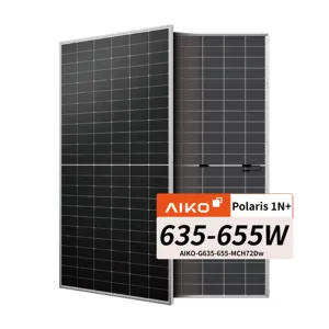 Aiko Solar Panel Price N Type ABC 635W 640W 645 Watt 650W 655W Bifacial High Efficiency Photovoltaic Pv Solar Panels