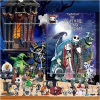 Calendrier de l'Avent Sainte Explosion Transfrontalière : Figurines d'Horreur d'Halloween Style Dessin Animé, 24 Cadeaux, Emballage Boîte Couleur