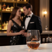 Logo de Noël personnalisé verre à vin à liqueur verre à whisky sans pied en forme d'oeuf gobelet