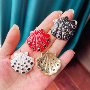 จี้เปลือกไข่กุ้งล็อบสเตอร์ขนาดใหญ่เคลือบสีทอง18K เซอร์คอนชุบเงินแท้อุปกรณ์สำหรับ R01 - Product Image 5