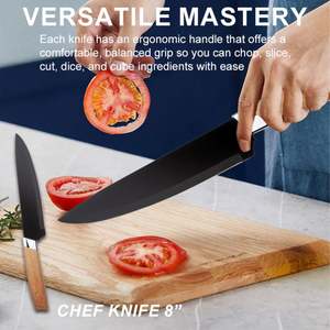 Premium <b>Kitchen</b> Utility Accessories <b>Knife</b> Set Wood Grain Pattern Handle Stainless Steel Forge <b>Sharp</b> Blades Fruit Sushi <b>Knives</b> - Product Image 4