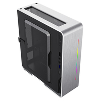 Violon couleur argent Mini ITX Csae avec cadre en Aluminium, violon argenté avec alimentation électrique 180W 80 + APFC