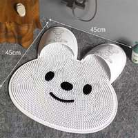 Tapis de bain antidérapant en silicone en forme de pied de lapin pour douche, massage du dos, élimination des peaux mortes, lavage des pieds