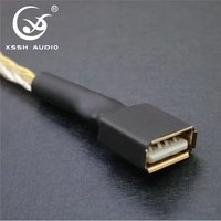 Câble de données USB YIVO Audio Vidéo Ordinateur DAC A-B Mâle vers Femelle 3,8 mm Plaqué Or et Argent Cuivre Pur