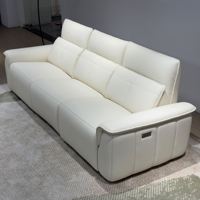 Canapé inclinable électrique double 3 places en cuir personnalisé, design moderne et luxueux, extensible, pour salon
