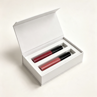 Caja de Regalo Magnética Blanca para Brillo Labial, Tamaño Personalizado, Empaque para Tubos de Brillo Labial para Marcas de Belleza