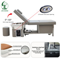 JINCHENG Mobilier de salon de beauté moderne, lit de soin du visage et de lavage des cheveux à structure en acier, pour massage thaïlandais