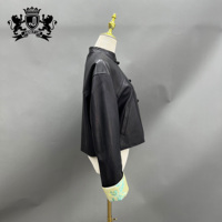 Janefur Chinese Womens Tops Printemps New Retro Senior Sense of Black Disk Buckle Veste en cuir Femme