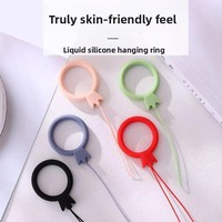 Cordon universel en silicone pour téléphone portable avec anneau couronne pour pendentif, clé USB - Noir/Rouge/Vert Personnalisable