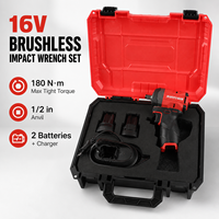 Clé à chocs électrique sans fil 16V BMC Set BP-IW16B, embout 1/2 pouce, couple élevé 220 Nm, avec 2 batteries et 1 chargeur