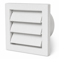 Grille de ventilation murale carrée à 3 lames, à tirage contrôlé, pour séchoir, en ABS blanc, anti-corrosion, avec col de conduit flexible, pour économie d'énergie