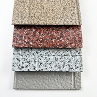 Sistema de Revestimiento de Paredes Exteriores Completo, Personalizado, Impermeable, Ignífugo, con Textura de Granito, Tablero Metálico Tallado, para Comercios