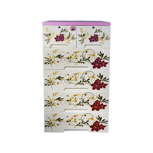 Fabricant bangladais qualité exportation 6 tiroirs armoires en plastique de conception classique imprimées garde-robes haut de gamme à des prix abordables - Product Image 2