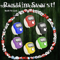 Compteur de Tasbih LCD Musulman à 5 Chiffres, Affichage Numérique, en Plastique, Alimenté par Piles, Compteur de Doigt Portable