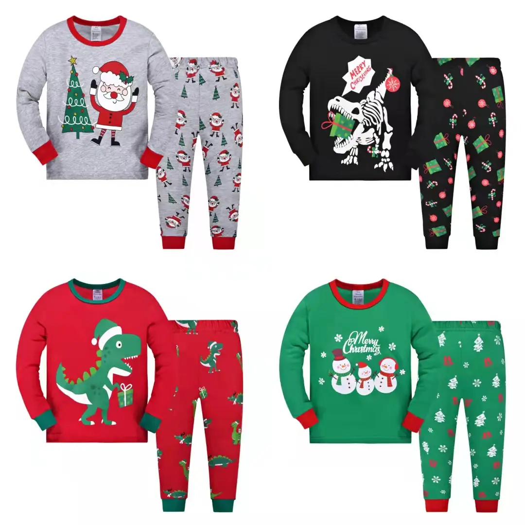 Santa Claus sleepwear clothing set kids pajama set for christmas onesie clothes boys girls cotton pajamas