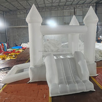Trampoline gonflable romantique blanc européen mariage anniversaire château fête activité décoration trampoline gonflable avec toboggan
