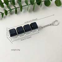 Porte-clés LED en acrylique personnalisé avec logo, touches de clavier avec interrupteurs à pression et fonction fidget clicker